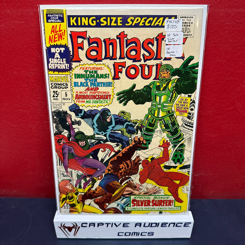 Fantastic Four, Vol. 1 Annual #5 - 1st Solo Silver Surfer - 1st Psycho-Man - FN/VF