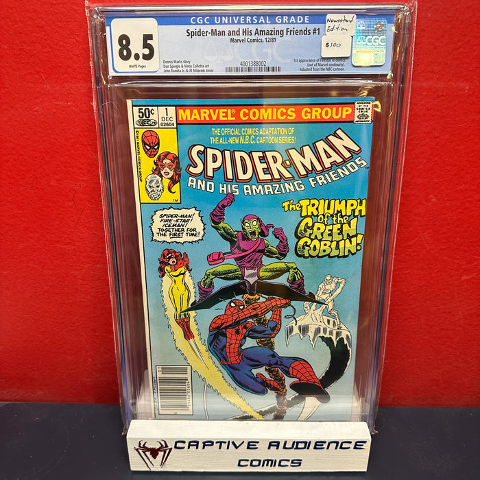 Spider-Man and His Amazing Friends #1 - 1st Firestar Newsstand - CGC 8.5