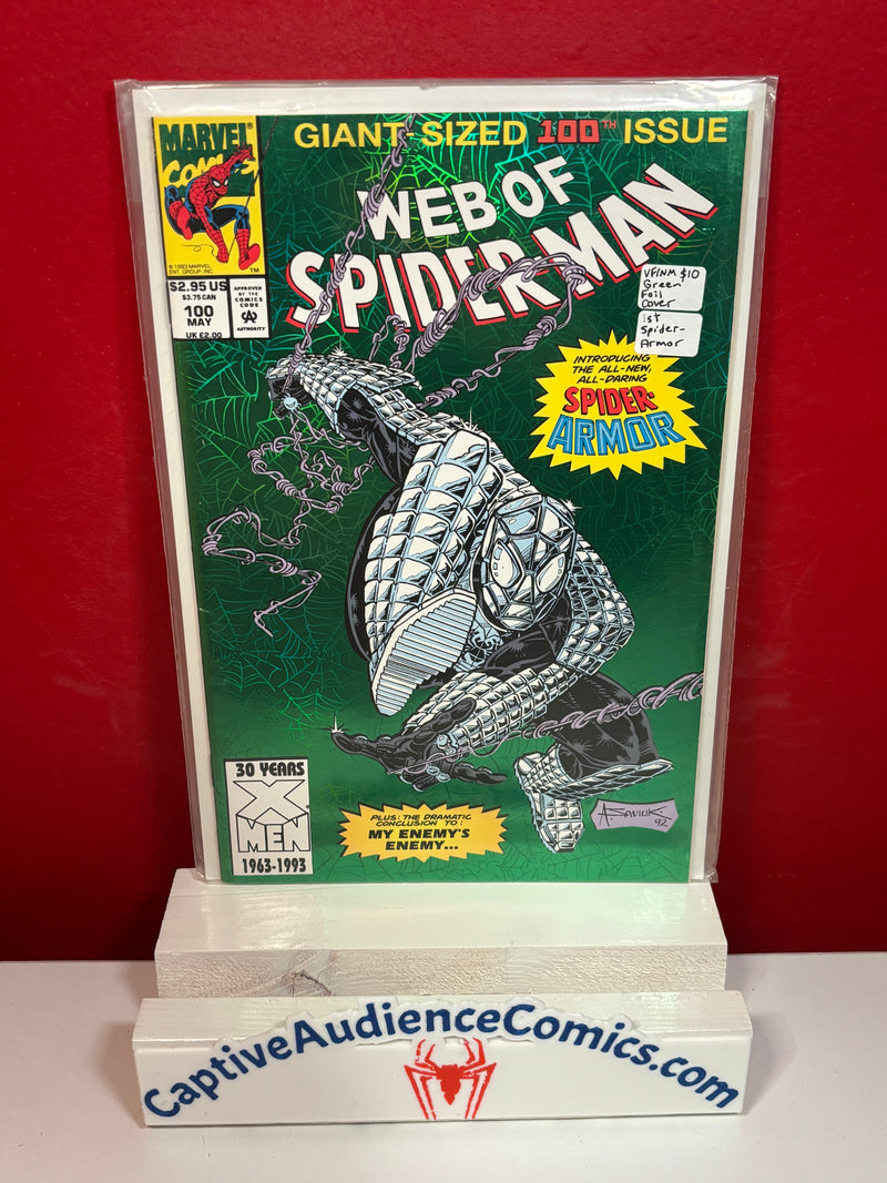 Web of Spider-Man, Vol. 1 #90 - Green Foil Cover - 1st Spider-Armor - VF/NM