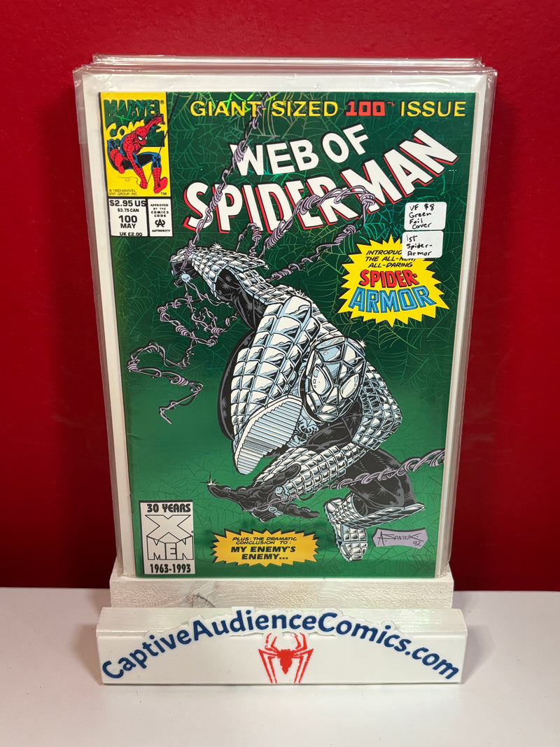 Web of Spider-Man, Vol. 1 #100 - Green Foil Cover - 1st Spider-Armor - VF