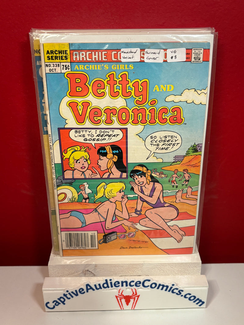 Archie's Girls Betty and Veronica #338 - Newsstand Edition Swimsuit Cover - VG