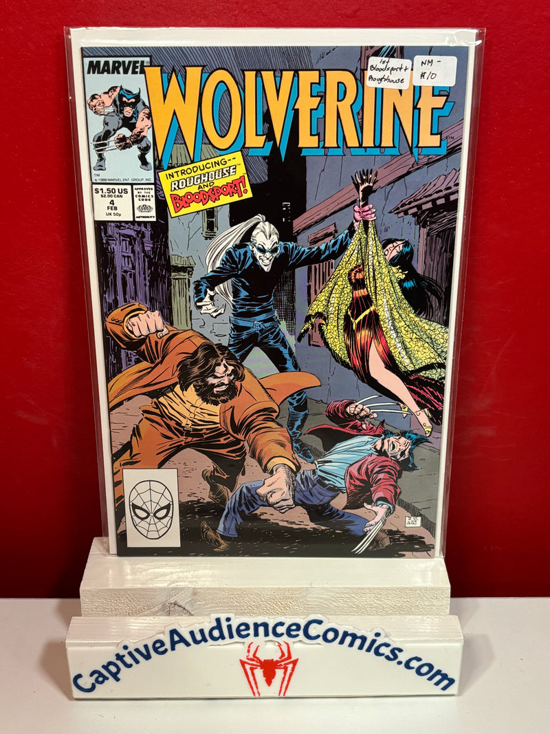 Wolverine, Vol. 2 #4 - 1st Blood Sport - 1st Rough House - NM-