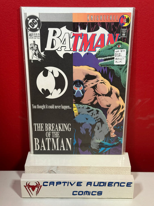 Batman, Vol. 1 #497 - Ban Breaks Batman's Back - NM