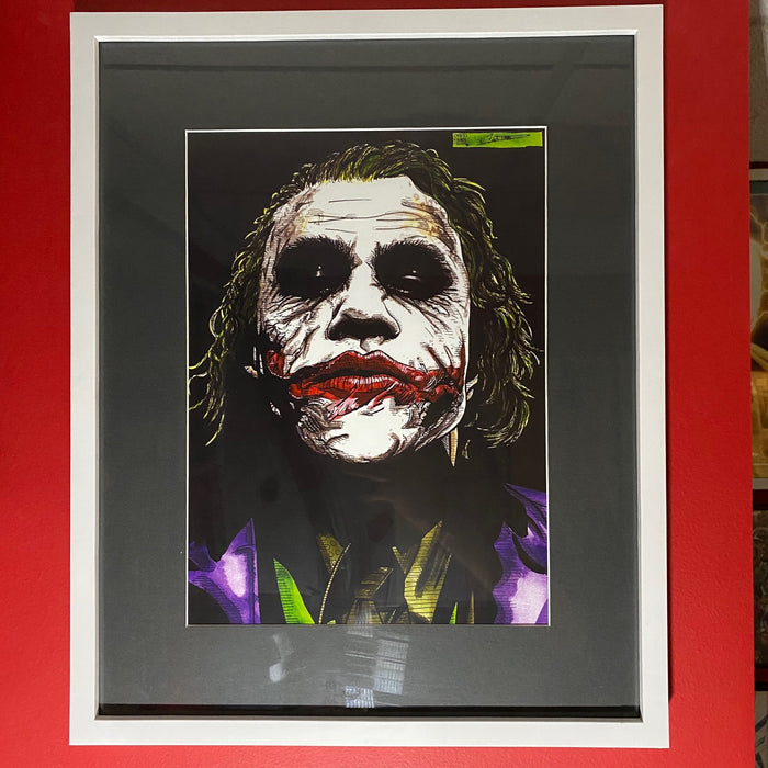Framed Heath Ledger Joker Print - 17" X 21"
