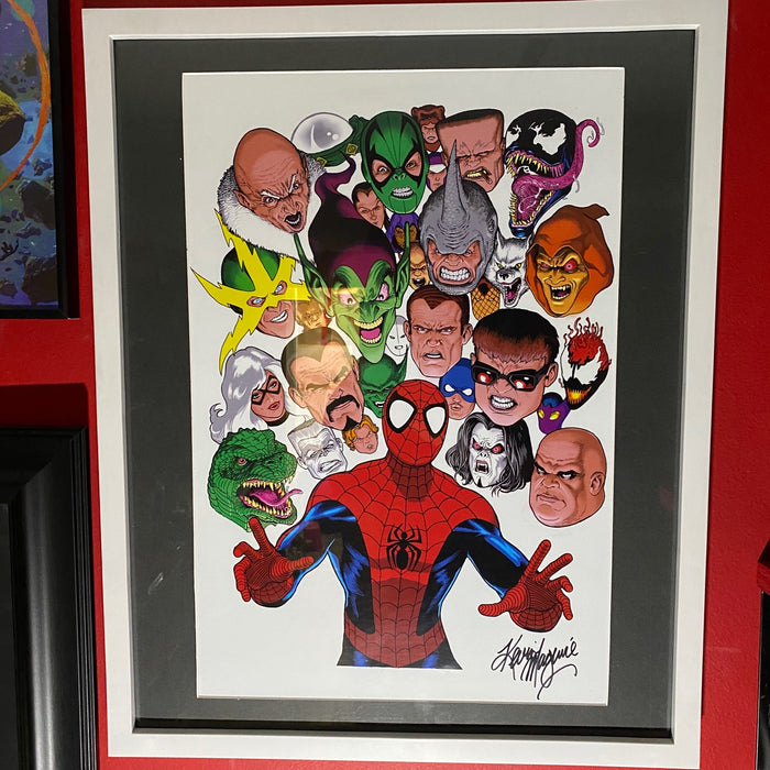 Framed Spider-Man Collage Print - Signed by Kevin Maguire - 17" X 21"