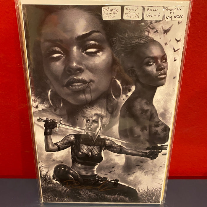 Sacred Six #1 - Indiegogo B&W Virgin Variant Signed by Lucio Parrillo - NM