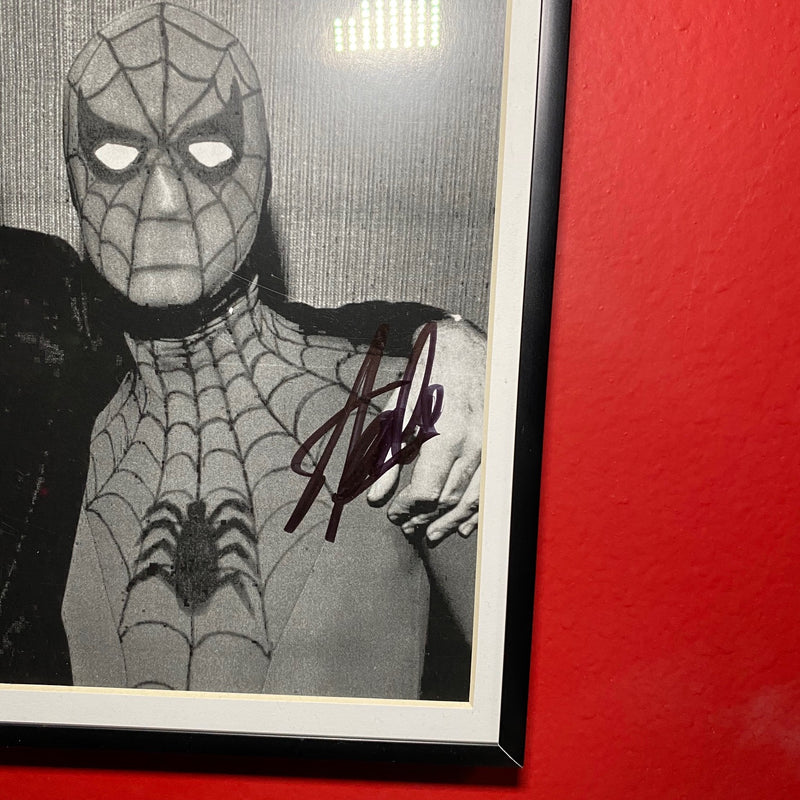Framed Stan Lee / Spider-Man Photo - Original Signature by Stan Lee - 10" X 8.5"