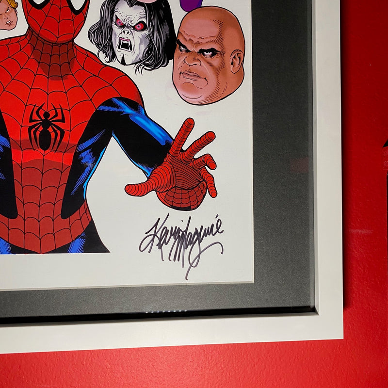 Framed Spider-Man Collage Print - Signed by Kevin Maguire - 17" X 21"