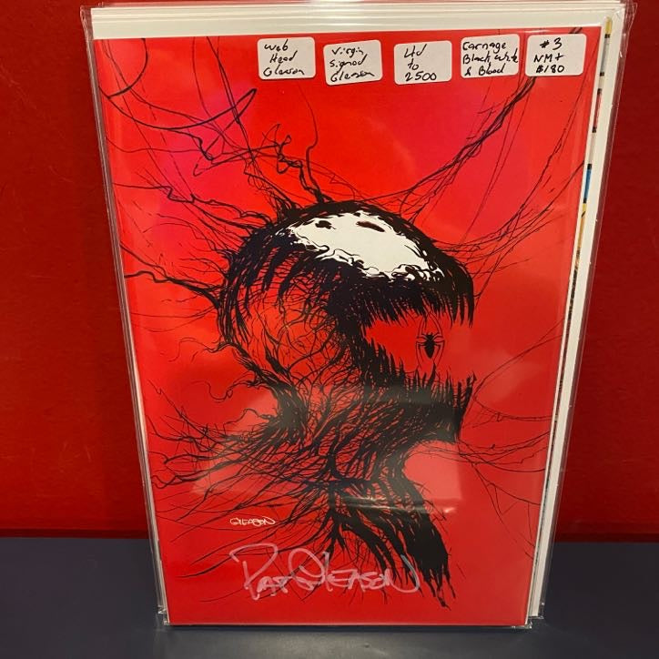 Carnage: Black, White & Blood #1 - Gleason Virgin Variant Signed by Gleason - NM+