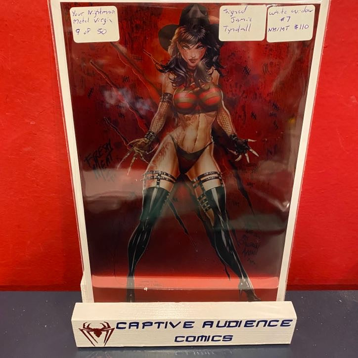 White Widow #7 - Your Nightmare Metal Virgin 9 of 50 - Signed Jamie Tyndall - NM/MT