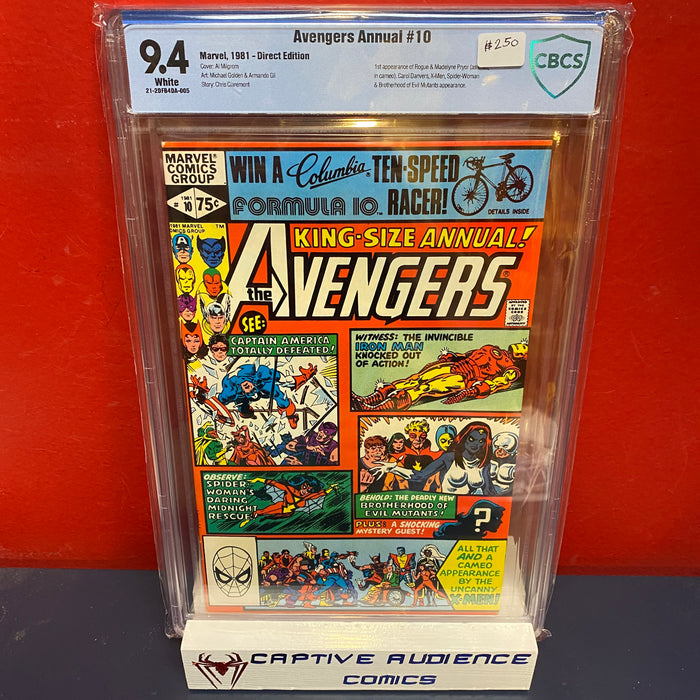 Avengers, The Vol. 1 Annual #10 - 1st Rogue & Madelyne Pryor - CBCS 9.4 (Not CGC)
