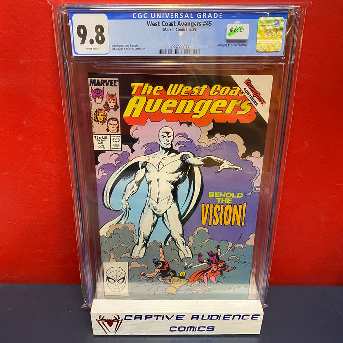 West Coast Avengers, The Vol. 2 #45 - 1st White Vision - CGC 9.8
