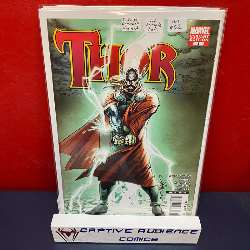 Thor, Vol. 3 #5 - J. Scott Campbell Variant - 1st Female Loki - NM