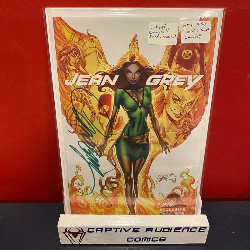 Jean Grey #1 - Signed J. Scott Campbell - J. Scott Campbell Green Variant - NM+
