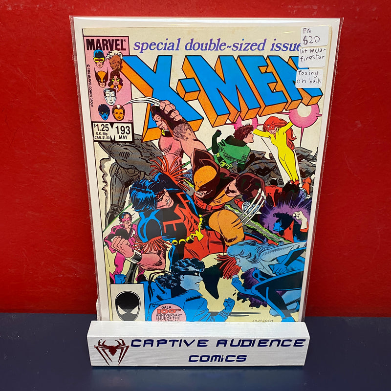 Uncanny X-Men, Vol. 1 #193 - 1st MCU Firestar Foxing on Back - FN