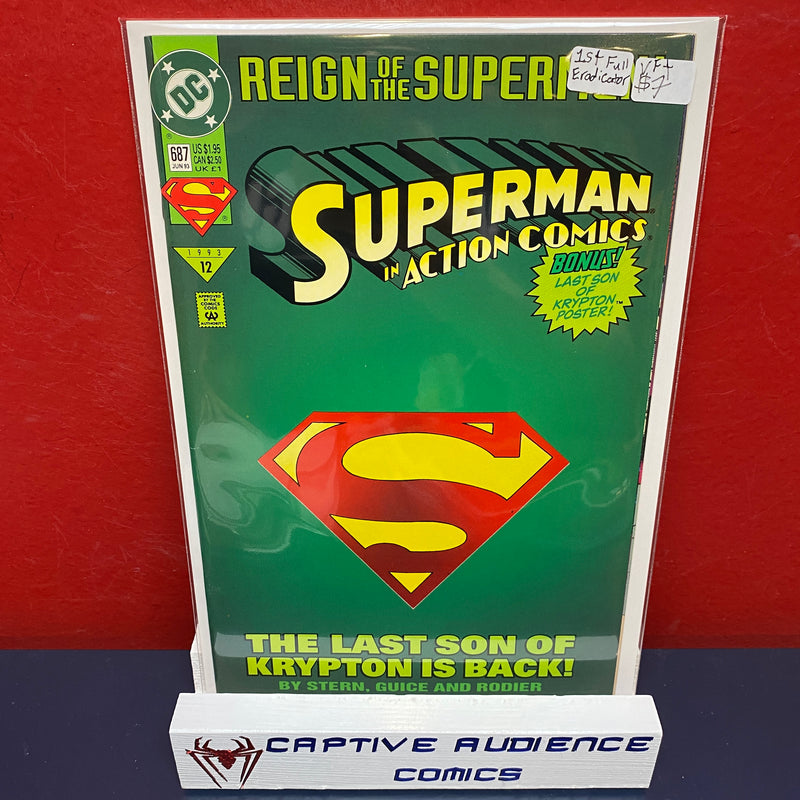 Action Comics, Vol. 1 #687 - 1st Full Eradicator - VF+