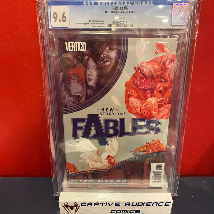 Fables #6 - White Pages - 9.6 CGC