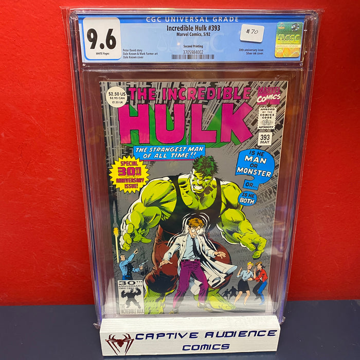 Incredible Hulk, The Vol. 1 #393 - Second Printing - CGC 9.6
