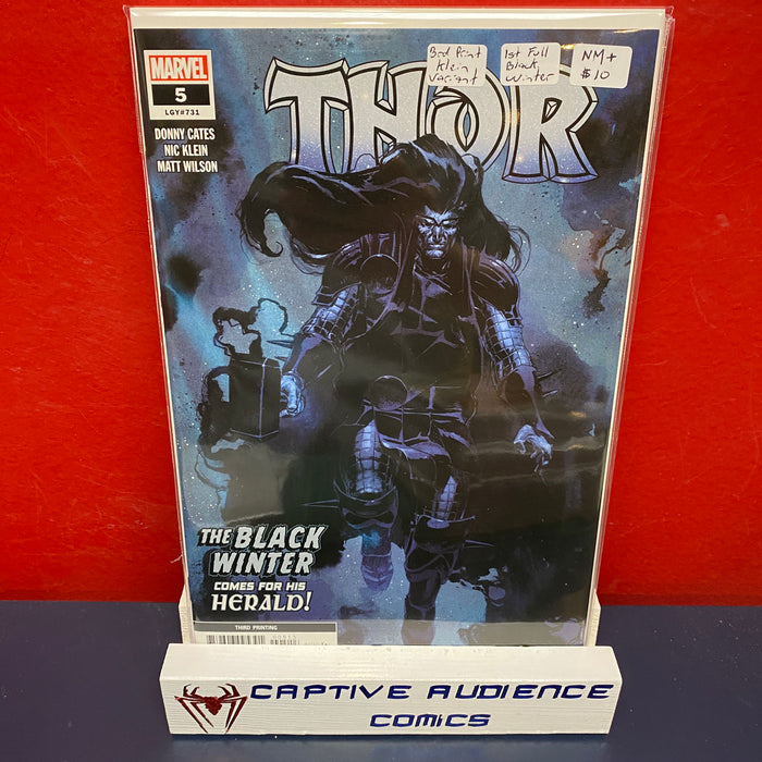 Thor, Vol. 6 #5 - 3rd Print Klein Variant - 1st Full Black Winter - NM+