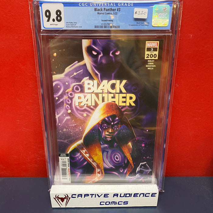 Black Panther, Vol. 8 #3 2nd Print - 1st Tosin Cover - CGC 9.8