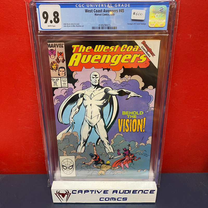 West Coast Avengers, The Vol. 2 #45 - 1st White Vision - CGC 9.8